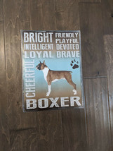 16&quot; Boxer DOG Traits  3d cutout retro USA STEEL plate display ad Sign - $59.35