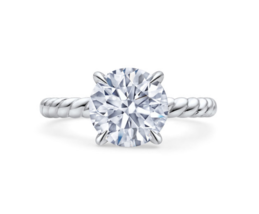 Solitaire 1.50Ct Twisted Shank Round Cut Simulated Diamond Women Engagement Ring - £40.73 GBP