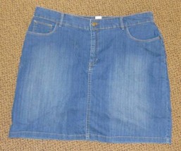 Womens Skirt Denim Croft &amp; Barrow Blue Jean Classic Fit Skirt-sz 16W - £20.57 GBP