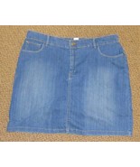 Womens Skirt Denim Croft &amp; Barrow Blue Jean Classic Fit Skirt-sz 16W - £20.33 GBP
