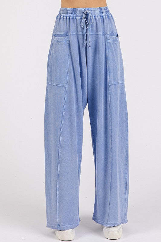 Mittoshop Mineral Wash Elastic Waist Baarrel Leg Baggy Pants Item image 7