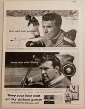 1958 Print Ad Vitalis Men&#39;s Hair Tonic Ski Instructor Before &amp; After  - £11.06 GBP