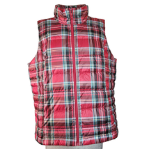 Plaid Full Zip Puffer Vest Size Large  - £27.69 GBP