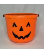 VTG 1982 Carolina Ent Pumpkin Halloween Blow Mold Trick Treat Candy Buck... - $17.75