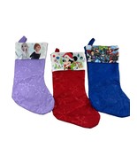 Lot of 3 Disney Christmas Stockings Frozen Marvel Mickey Mouse 16&quot; - £14.79 GBP