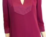 Trina Turk Purple V Neck 3/4 Sleeve Lined Tunic Top Size M - £18.97 GBP