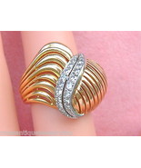 VINTAGE RETRO .35ctw DIAMOND 11gr 18K UNIQUE PINKY COCKTAIL RING 1940 sz... - €1.719,08 EUR