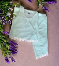 Vintage Nordstrom Intimates Set 2 Pc Pants &amp; Top Size XL Gingham Lace Ch... - $33.87 CAD