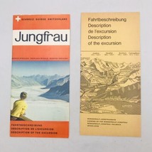 Vintage 1962 Jungfrau Summit Switzerland Travel Brochure &amp; Map - $18.53