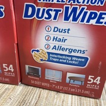 Clorox Triple Action Dust Wipes Allergens Hair 54 Count 7” X 8.5” Set of 2 - £75.79 GBP