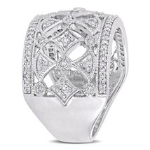 Vintage 1/2CT Simulé Diamant Mariage Anneau Bague 14K Plaqué or Blanc - £85.19 GBP