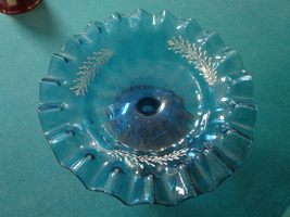 Randy Compatible with Fenton c1960s blue glass bowl signed AND UNSIGNED ... - $46.05