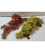Vintage Faux Grape Clusters Green Purple Fruit Decor Bunches Plastic on ... - £13.30 GBP