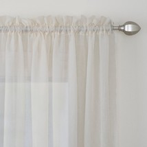 Miller Curtains Preston Sheer Scarf Valance Size 52 X 108 Inch Color Beige - £44.28 GBP