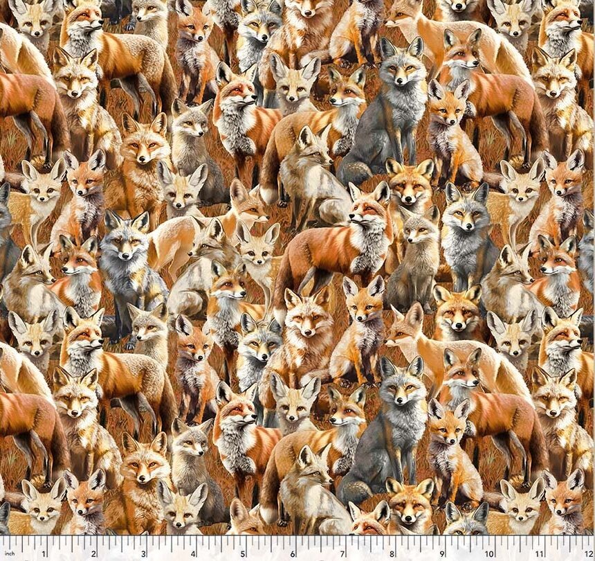 Cotton Wild Animals Foxes Fennec Animals Wildlife Fabric Print by Yard D... - $15.95