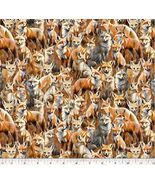 Cotton Wild Animals Foxes Fennec Animals Wildlife Fabric Print by Yard D... - $15.95