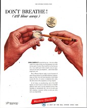 1952 Western electric Telephone Ad Don&#39;t breath Thermistor Open Carefull... - $23.18