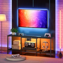 Hoobro Tv Stand With Charging Station To 55 Inches, Led, Black Bb122Udds01 - $77.99