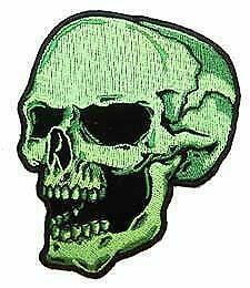 GREEN SKULL AWESOME PATCH #5840 EMBROIDERED 5 IN BIKER patches NEW iron on - $6.60