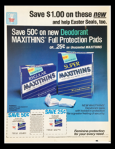 1984 Deodorant Regular Maxithins Protection Pads Circular Coupon Adverti... - £15.01 GBP