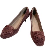 Donald J. Pliner Wine Burgundy Suede Kitten Heel Flower Toe Pumps 7 New ... - $81.72