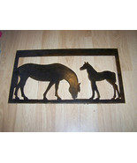 Plasma Cut Metal Wall Art Western Decor Horse Mare &amp; Foal Custom Made Ir... - £99.91 GBP