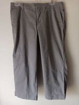 Sonoma Capri Pants Womens Size 10 Gray Chino Khaki Cotton Straight - $16.83