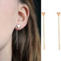 Korean Triangle Metal Geometric Earrings Long Chain Tassels Jewelry Earrings For - £6.29 GBP
