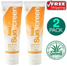 New Forever Aloe Sunscreen Cream SPF 30 4 FL oz. Water Resistant 2 PACK - £31.67 GBP