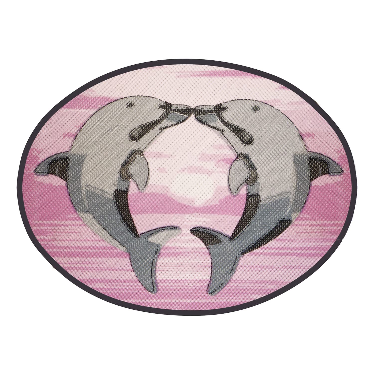 Primary image for Dundee Deco Dolphin Bathroom Mat - 26" x 19" Pink Waterproof Non-Slip Quick Dry 