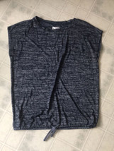 Lou &amp; Grey Womens Tunic Top Blue Heather Soft Short Sleeve Size Small - $26.88
