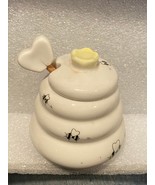 3&quot; Ceramic Beehive Honey Jar w/Lid &amp; Wooden Stick *Pre-Owned* BT3 - €10,32 EUR