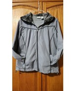 KIM ROGERS Gray Windbreaker Long Sleeve Zip Front Jacket ~ Size Medium - $17.34 CAD