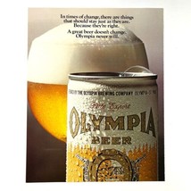 Olympia Beer Vintage 1976 Print Ad 8” x 10.75&quot; 70s Washington - £17.01 GBP