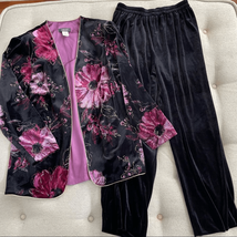Dress Barn Collection Jacket Shell Combo Pull On Velvet Pants 14W - $27.36