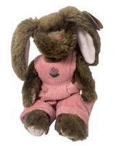1993 Ty Cottage Collectibles Rose Bunny with Corduroy Bib Overalls - $11.17