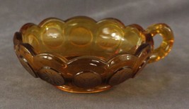 Vintage MCM Mid Century Modern FOSTORIA Coin Glass Amber Gold Nappy Dish Bowl - £16.31 GBP
