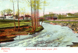 Danbury Connecticut Beaverbrook River Below Paper Mill Postcard - £9.04 GBP