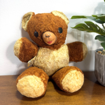 Vintage Gund Teddy Bear Brown Plush Stuffed Rubber Nose Sani-Foam Swedlin - $67.85