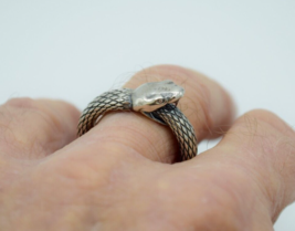 Sterling Silver .925 Snake Ring 14.5 grams 202202993A - £152.67 GBP