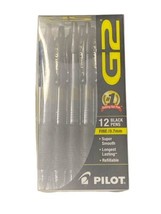 12 Pilot® G-2® Retractable Gel ROLLER Pens Fine Point 0.7mm BLACK 31136 ... - $14.99