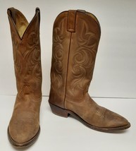 Nocona Boots Leather Buckskin Western Cowboy Mexico Brown Men&#39;s Size 10 ... - £63.10 GBP