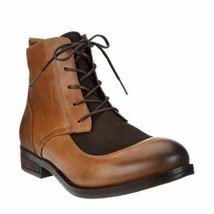 Fly London Women Combat Boots Arty 077 Size EU 36 US 6 Chocolate Brown Leather - £39.02 GBP