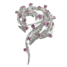 Authenticity Guarantee 
Vintage 1960&#39;s Pink Sapphire Gemstone Brooch Pin 18K ... - £3,593.10 GBP