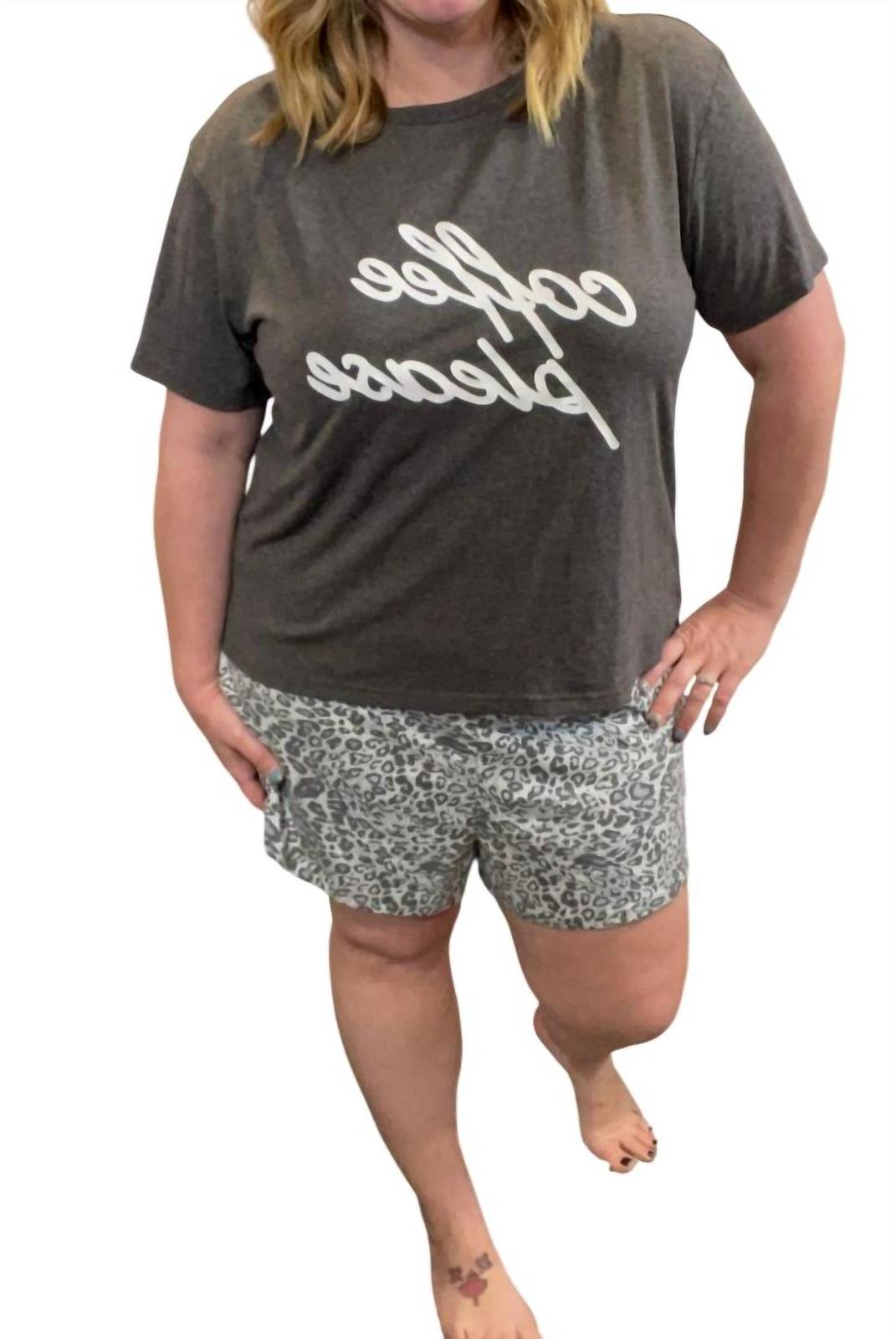 She + Sky Coffee Please Pajama Set Size XL - $34.65