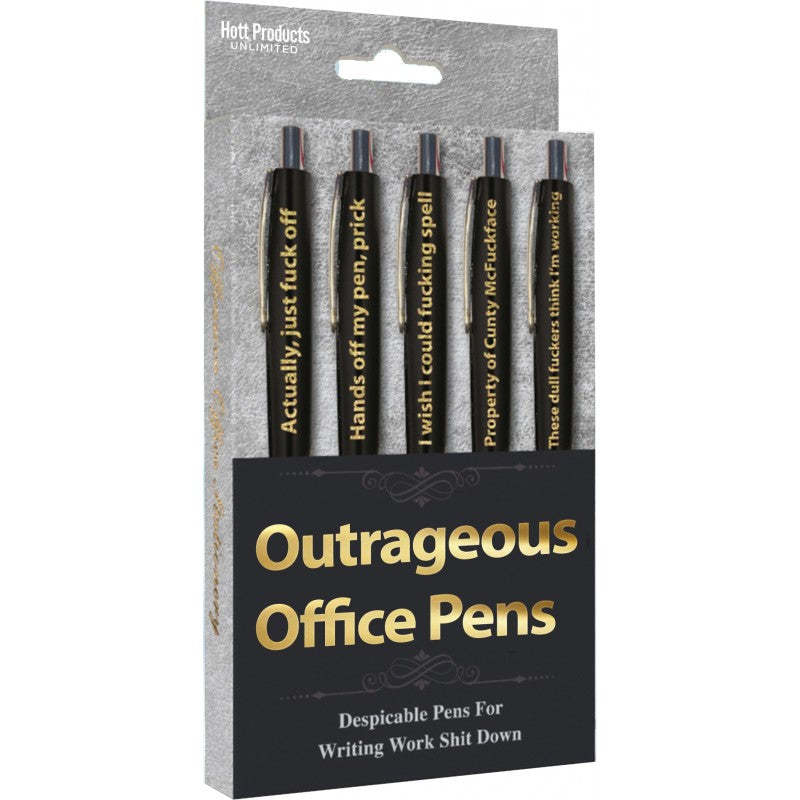 Outrageous Office Novelty Pens Asst Sayings 5 Pk