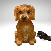 Vintage Puppy Dog Melted Plastic Popcorn Lamp Night Light Golden Labrador Pup 8” - £20.36 GBP