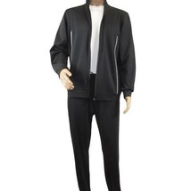 Men's Monte Carlo Turkey Jogging Suit 2pc Jump Set Stretchable 95164 Black image 2