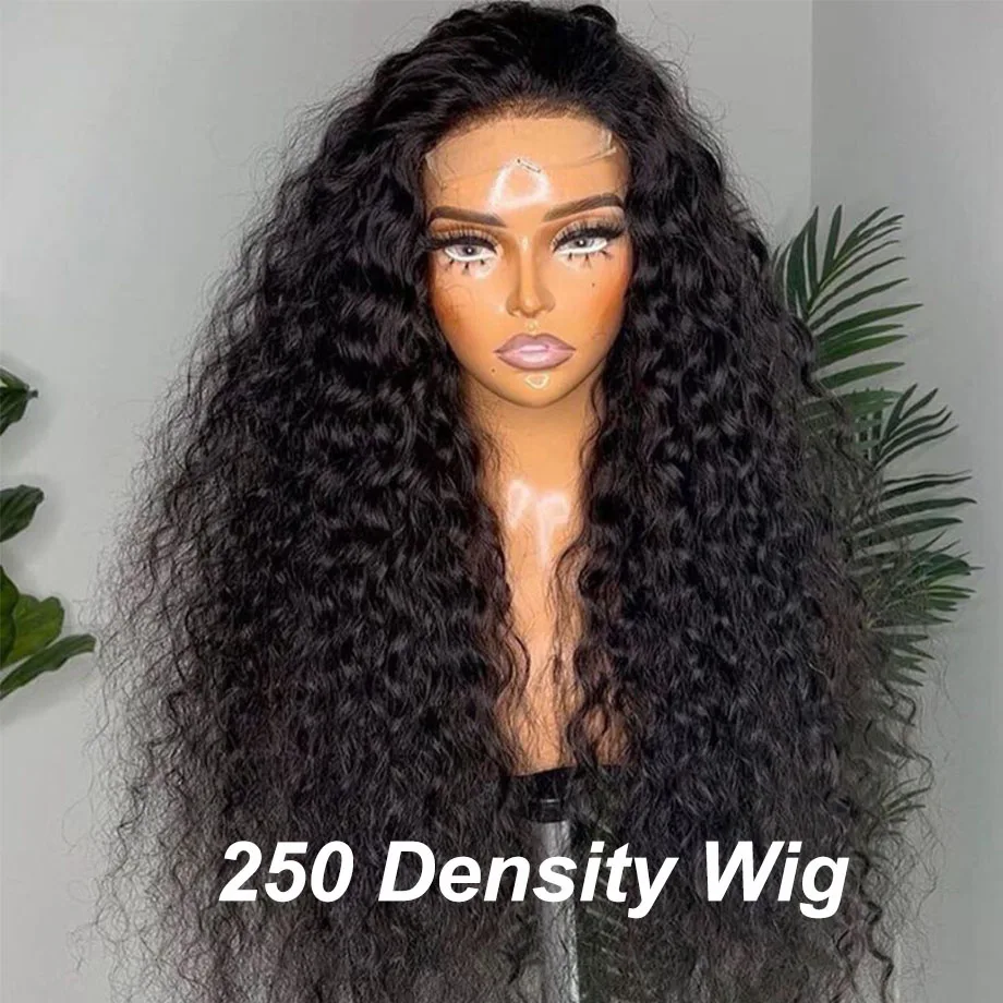 250 Density Curly Lace Front Human Hair Wigs Hd Lace 30 Inches 13x4 Lace Frontal - £66.71 GBP+