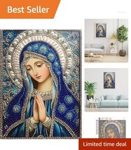 Stunning Virgin Mary Diamond Art Painting - Eco-Friendly Relaxation Craf... - $21.73